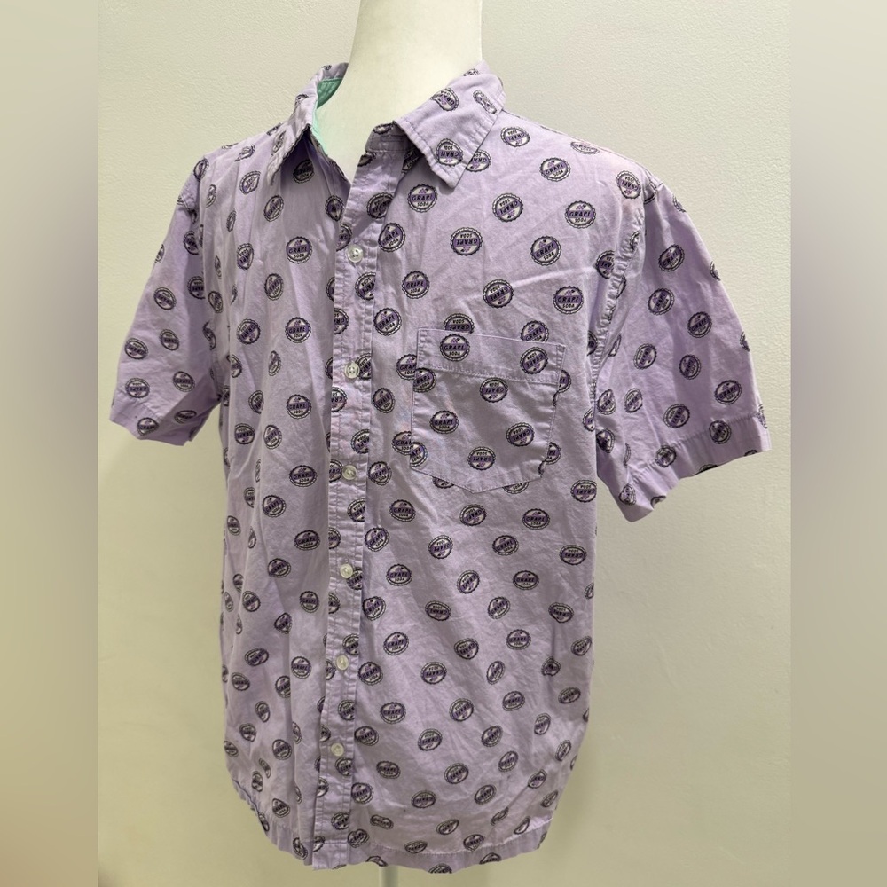 Disney Parks Woven Shirt Grape Soda from Up Size M Men EUC